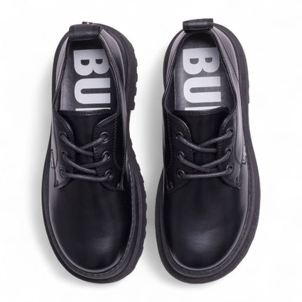 Buffalo Women’s Black Lace-Up Chunky Platform Derby Shoes - Pluto