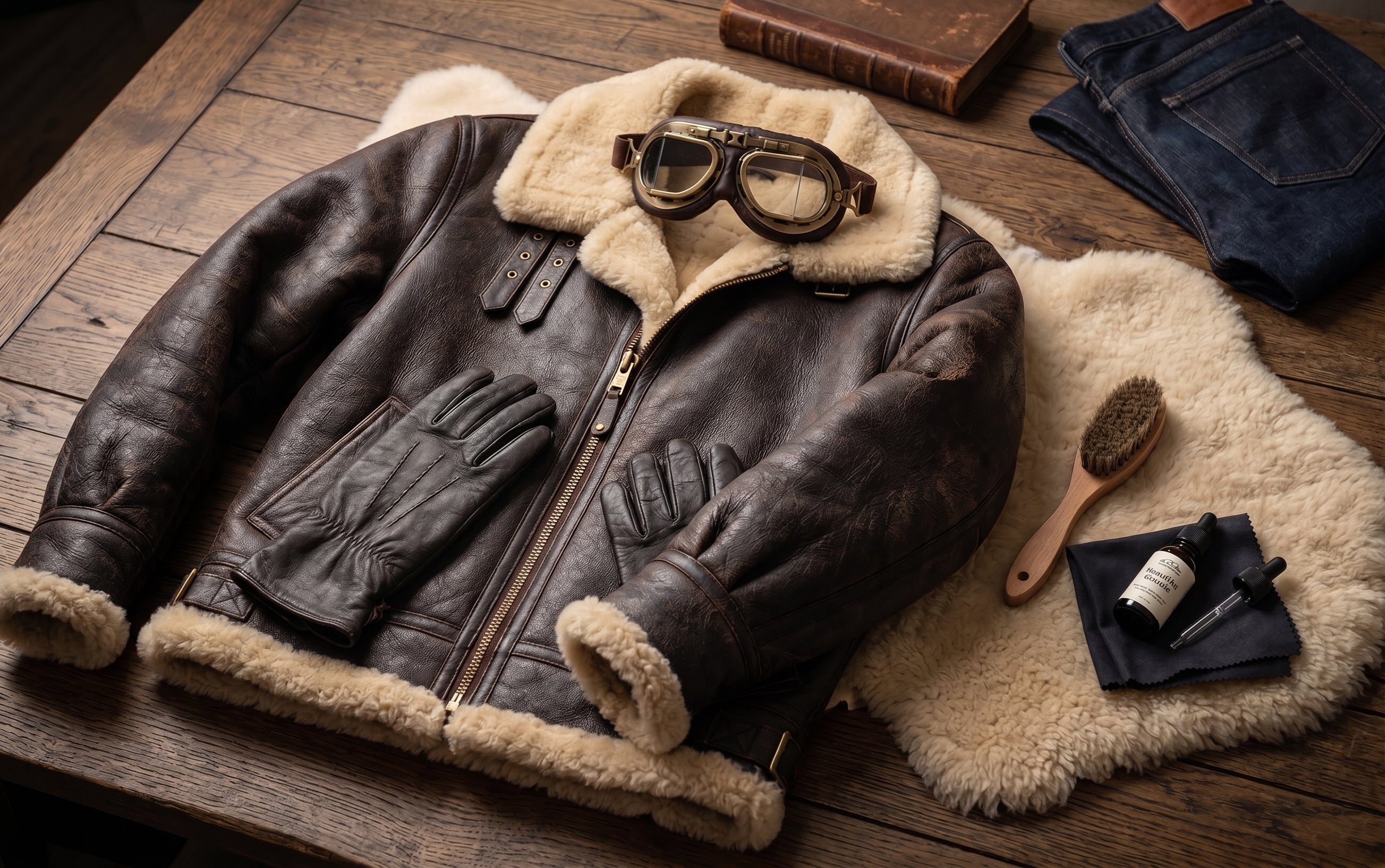 How to Style & Care for Men's Sheepskin Aviator & Shearling Jackets