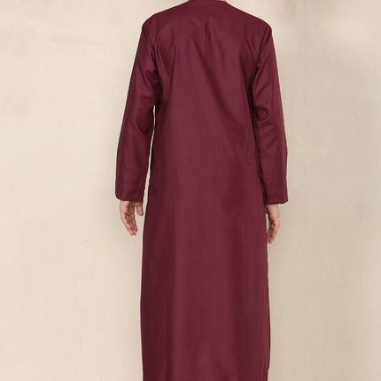 Boy's Kids Red Thobe Emirati Jubba Islamic Clothing Kaftan Eid String Tassel