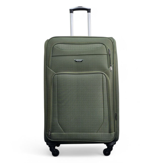 Soft Shell Lightweight Nylon Suitcase Set 4 Wheel Travel Case Holiday Bags
