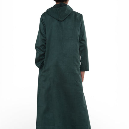 Kids Boys Hooded Eid Green Moroccan Jubba Robe Ramadan Eid Thobe - K-HM12