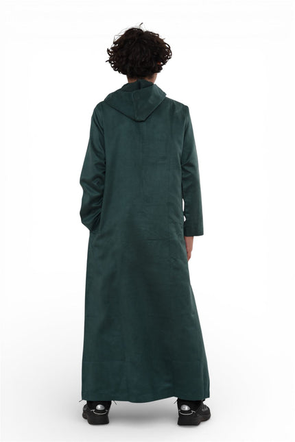 Kids Boys Hooded Eid Green Moroccan Jubba Robe Ramadan Eid Thobe - K-HM12