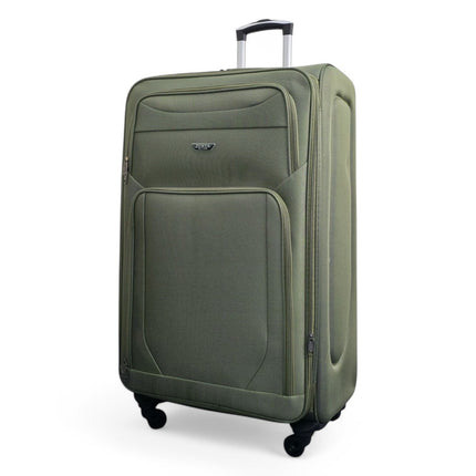 Soft Shell Lightweight Nylon Suitcase Set 4 Wheel Travel Case Holiday Bags