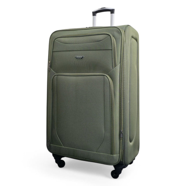 Soft Shell Lightweight Nylon Suitcase Set 4 Wheel Travel Case Holiday Bags