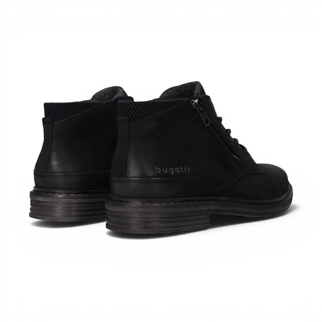 Bugatti Mens Black Leather Lace-up Chukka Ankle Boots - Rigalo Evo C30