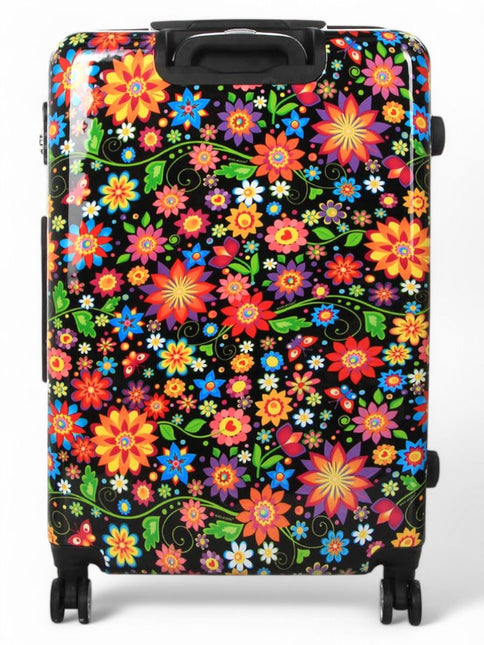 Strong Expandable Hard Shell Dual 4 Wheel Suitcase Set Print Luggage Cabin Travel Bag