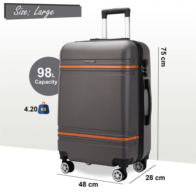 Hard Shell Modern Dual 4 Wheel Luggage Suitcase Set
