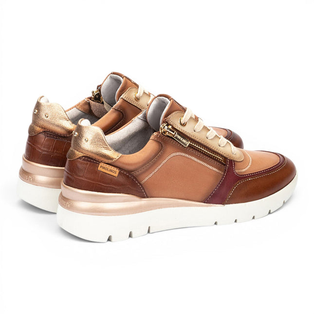 Pikolinos Women's Tan Beige Leather Sneakers Trainer Shoes - Cantabria