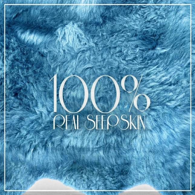 Genuine Sheepskin Diamond Blue Double Natural Fluffy Silky Soft Real Wool Rug