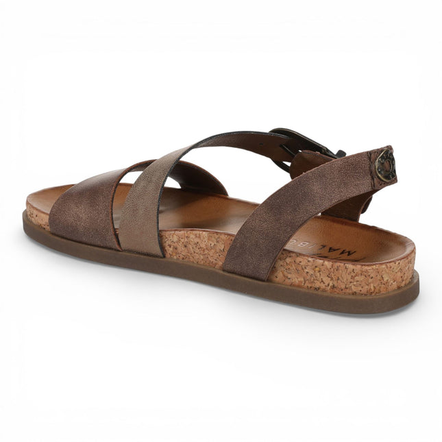 Blowfish Malibu Women's Brown Silver Footbed Strappy Flat Sandals - Lance