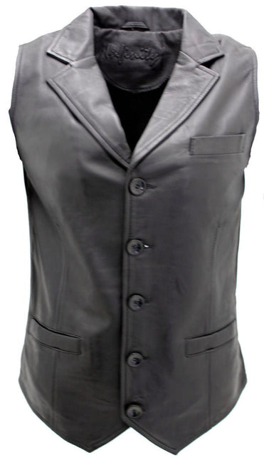 Mens Smart Classic Leather Waistcoat-Bristol