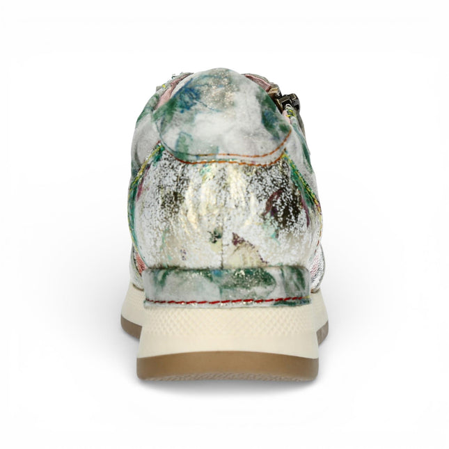 Laura Vita Women's Gycmo 58 Green Floral Leather Trainers Sneaker Shoes