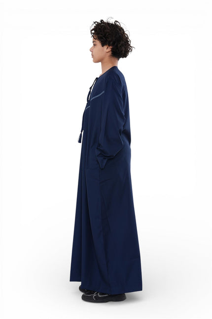 Kids Boys Eid Navy Blue Moroccan Thobe Robe Djellaba Ramadan Eid Jubba- K-HM10
