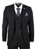 Men's 3 Piece Black Pinstripe Retro Suit