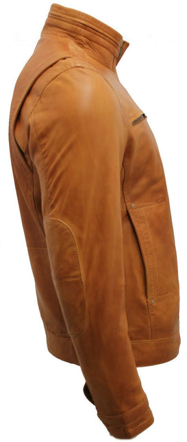 Mens Classic Leather Biker Jacket-Caracas