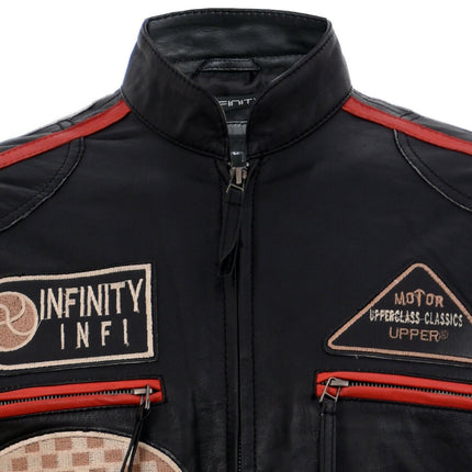 Mens Racing Leather Biker Jacket-Portland