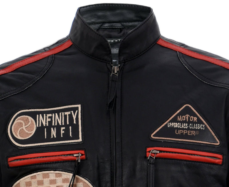 Mens Racing Leather Biker Jacket-Portland