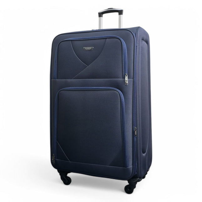 Soft Shell Lightweight Nylon Suitcase Set 4 Wheel Travel Case Holiday Bags