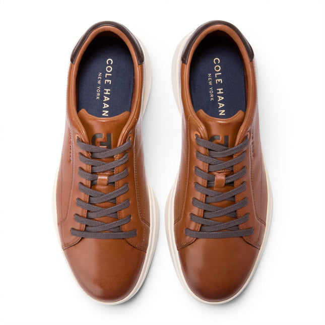 Cole Haan Men's GrandPro Luxe Mile Trainer Brown Leather Sneakers - C42753