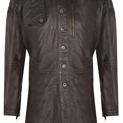 Mens Leather Trench Coat-Hamburg