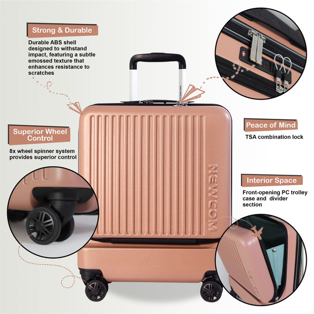 Durable EasyJet Ryanair 39 x 26 x 51.5 cm Front Open Cabin Luggage Travel Suitcase