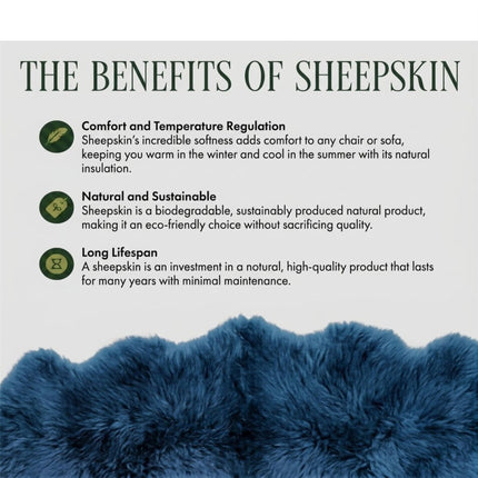 Genuine Diamond Blue Sheepskin Natural Silky Soft Fluffy Real Wool Rug