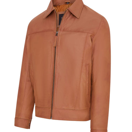 Mens Retro 100% Nappa Leather Harington Biker Jacket