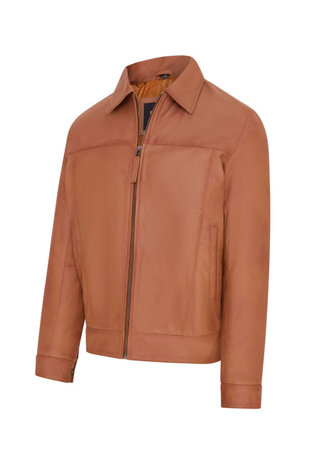 Mens Retro 100% Nappa Leather Harington Biker Jacket
