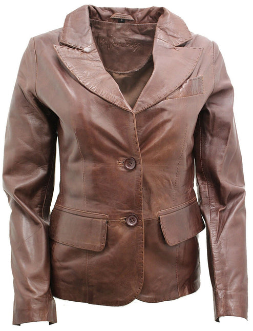Womens Leather Blazer Jacket-Seregno