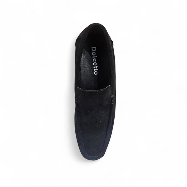 Men's Black Suede Loafers Lightweight Slip-On Casual Shoes