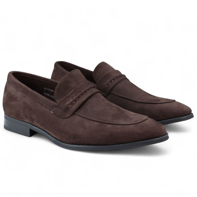 Men's Brown Suede Moccasin Loafers Smart Slip-On Shoes