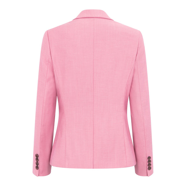 Women's 3 Piece Tailored Fit Plain Pink Formal Office Suit