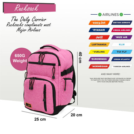 Backpack Rucksack 40x20 x25 cm Underseat Travel Cabin Bag for Ryanair, Easy Jet