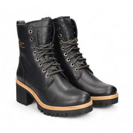 Panama Jacks Women's Black Leather Padma B11 Ankle Boots