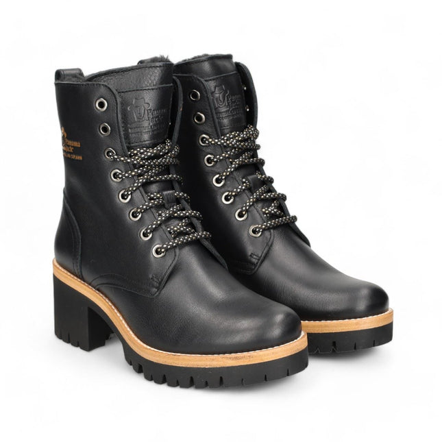 Panama Jacks Women's Black Leather Padma B11 Ankle Boots