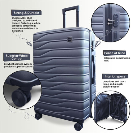 Hard Shell Cabin  56 x 36 x 23 cm Luggage Suitcase Suitable for Easyjet, Ryanair