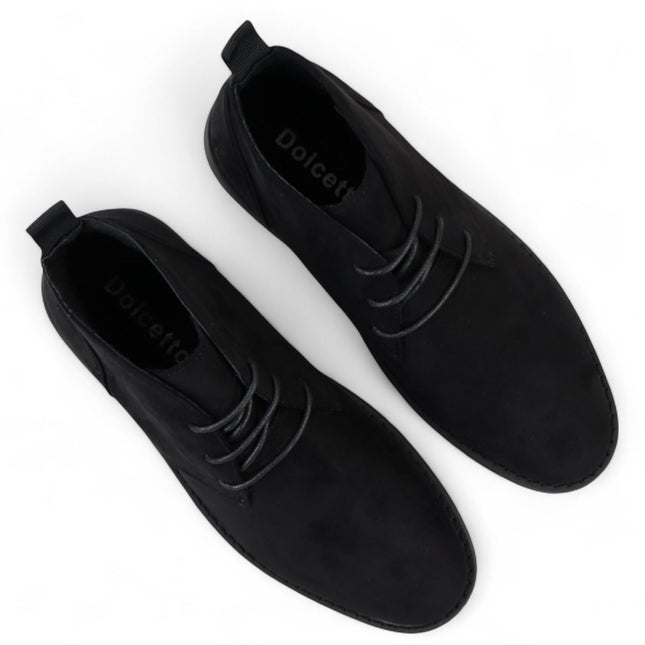 Men's Black Premium Desert Style Suede Chukka Boots