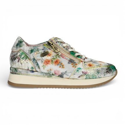 Laura Vita Women's Gycmo 58 Green Floral Leather Trainers Sneaker Shoes