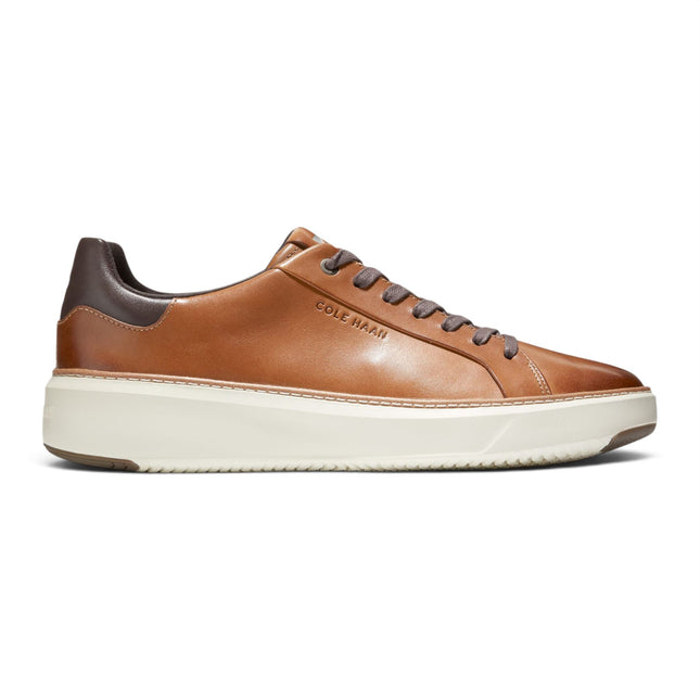 Cole Haan Men's GrandPro Luxe Mile Trainer Tan Leather Sneakers - C34229