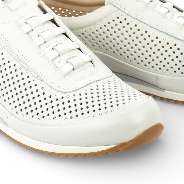 Pikolinos Men's White Leather Elastic Slip-on Sneaker Trainers Shoes - Liverpool