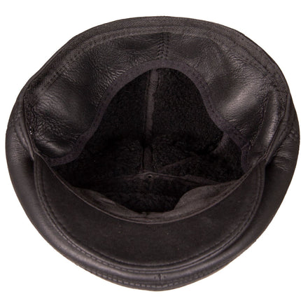 Mens Leather Black Flat Cap Hat Peaky Blinders Winter Beret Newsboy Gatsby Golf