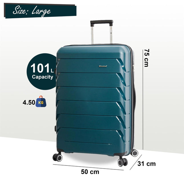Dual 4 Wheel Hard Shell Strong Luggage Suitcase