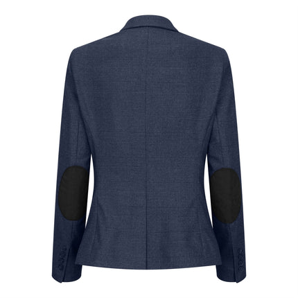 Women's Navy Three-Piece Tailored Fit Suit in Prince of Wales Check