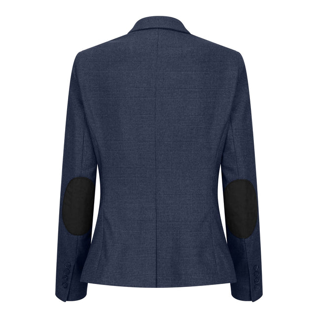 Women's Navy Three-Piece Tailored Fit Suit in Prince of Wales Check