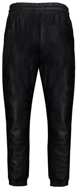 Mens  Leather Jogging Bottoms-Boston