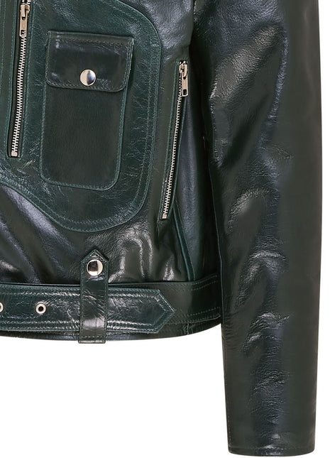 Mens Retro Brando Quilted Leather Biker Jacket Vintage Motorcycle Style