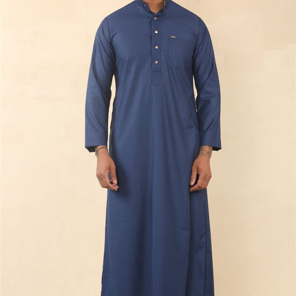Men's Blue Thobe Arab Saudi Emirati Islamic Clothing Jubba Robe