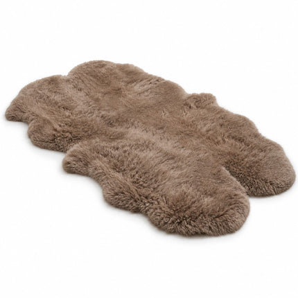 Genuine Sheepskin Mushroom Quad Natural Fluffy Silky Soft Real Wool Rug