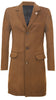 Men's Long Brown Wool Slim Fit Overcoat