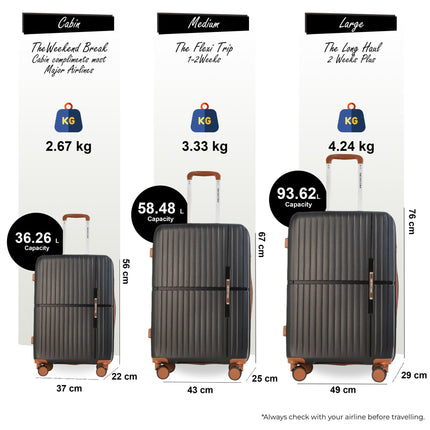 Strong Hard Shell Suitcase Set 8 Wheel Cabin Luggage Holiday Travel Case
